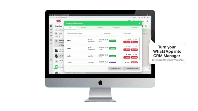 WhatsApp booking Appointment 